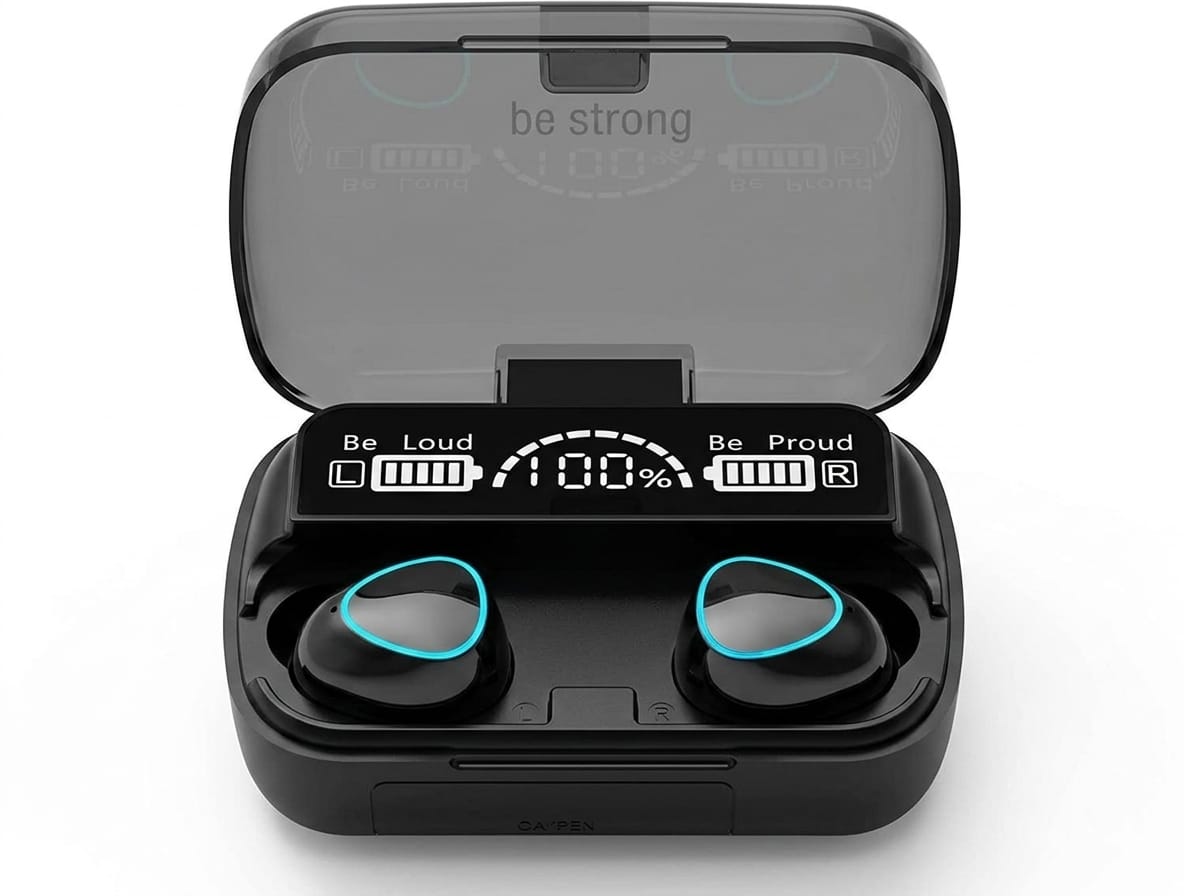 🎧🖤 M10 Earbuds – Premium Black Wireless Earbuds