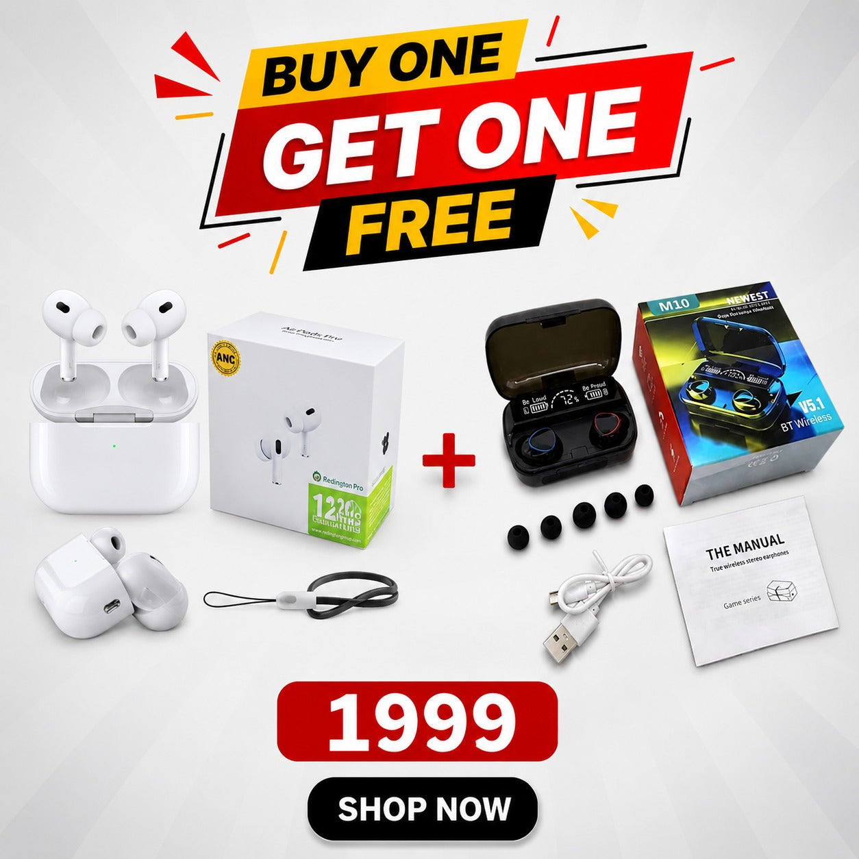 🎧 Buy 1 Premium Earbuds 🎁 Get 1 M10 Gaming Earbuds FREE!