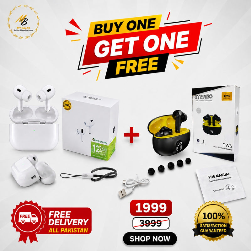 🎉 BUY 1 GET 1 FREE – Premium Wireless Earbuds Offer! 🔥