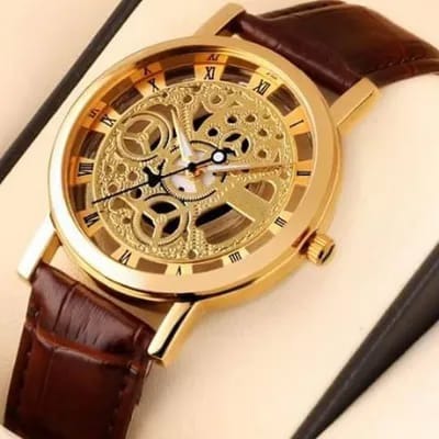 ⌚👑 Luxury Golden Skeleton Watch – Classic Royal Style for Men ✨